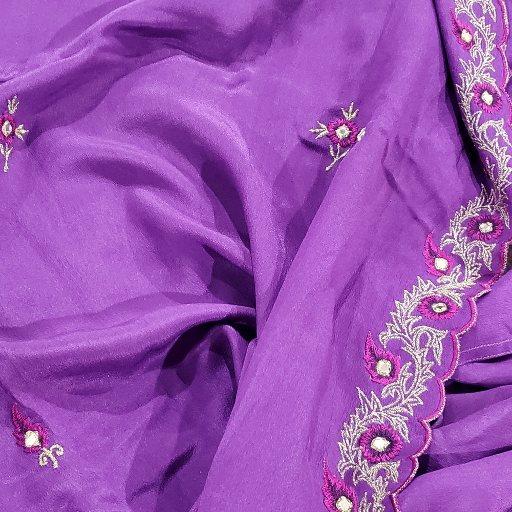 Indian-Pakistani 3-piece Suit! Salwer- Kammez-Dupatta! 100% PURE Silk! - Picture 10 of 12